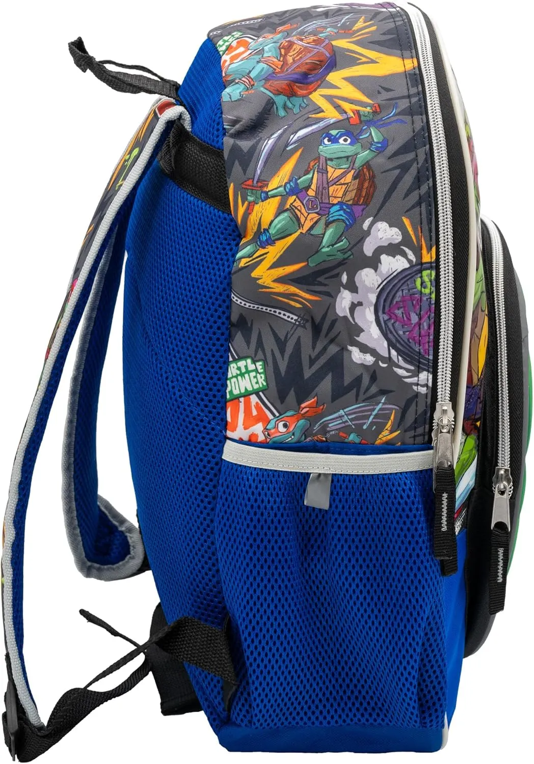 AI ACCESSORY INNOVATIONS Teenage Mutant Ninja Turtles Backpack, 16?? TMNT School Bag Featuring a 3D EVA molded Turtle Shell Front Pocket, Blue & Green
