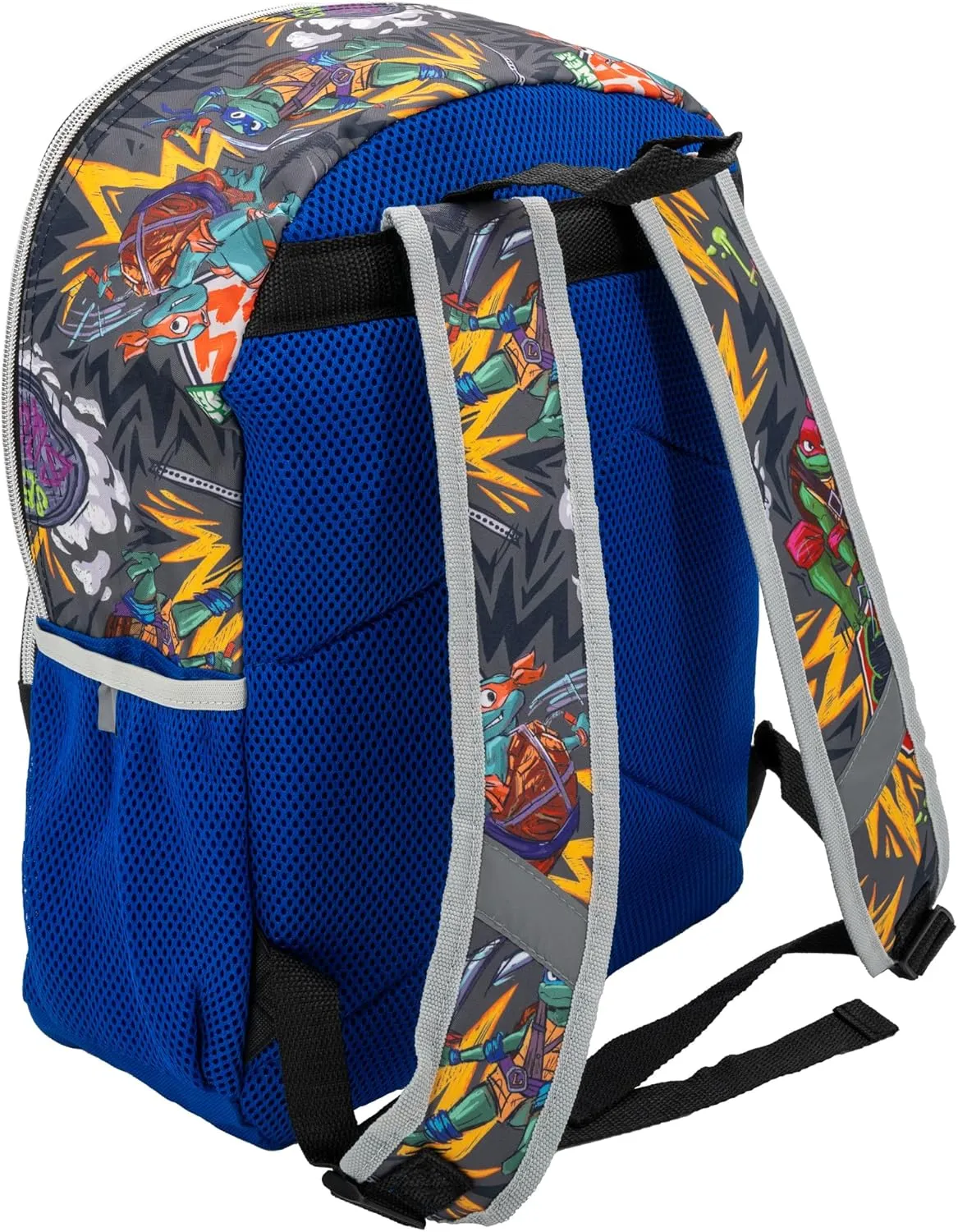 AI ACCESSORY INNOVATIONS Teenage Mutant Ninja Turtles Backpack, 16?? TMNT School Bag Featuring a 3D EVA molded Turtle Shell Front Pocket, Blue & Green