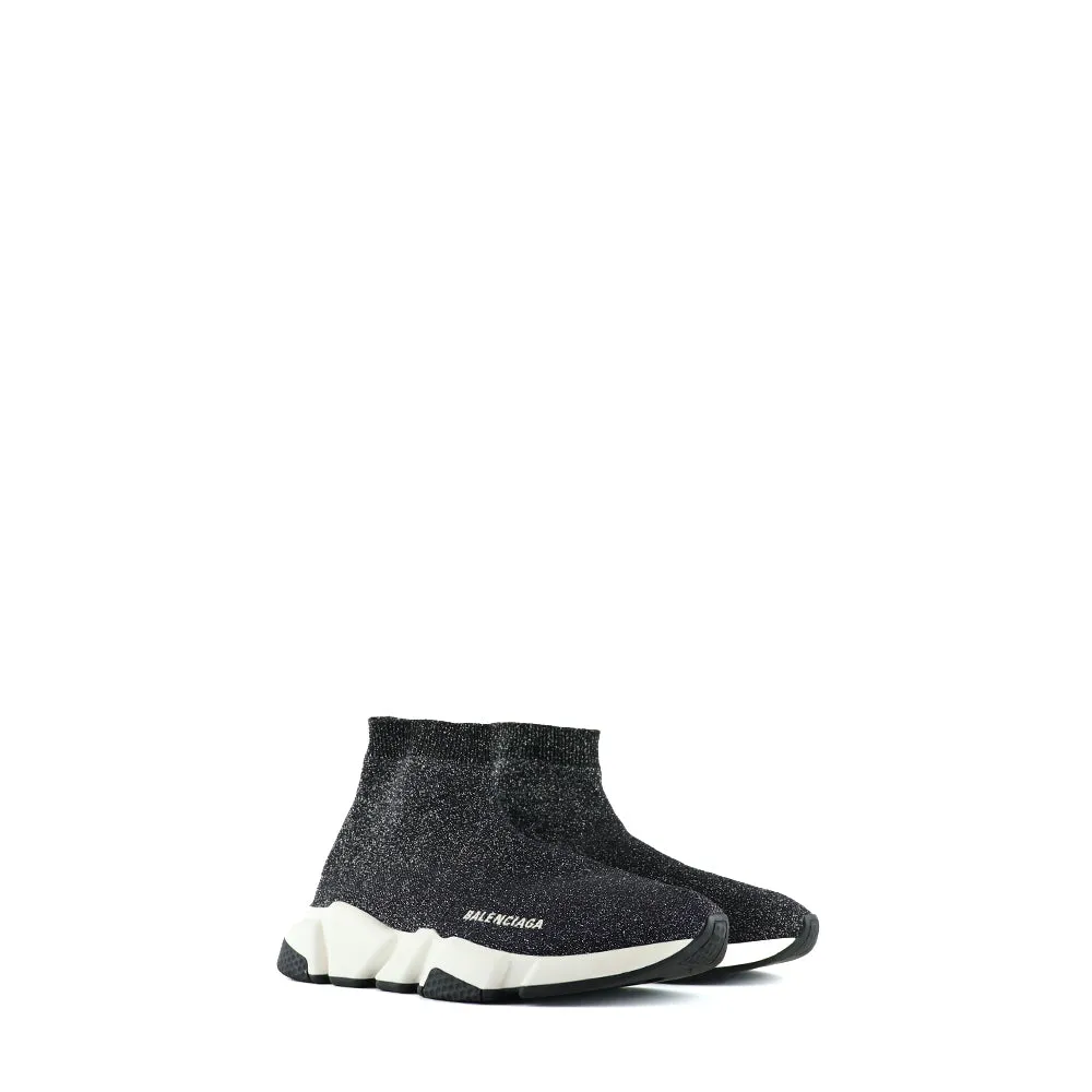BALENCIAGA - Sneakers Speed en toile noire à paillettes (T39)