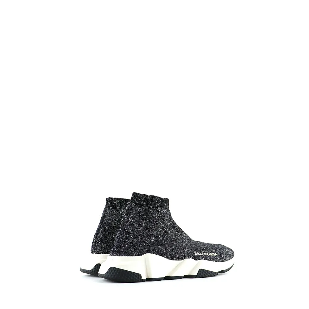 BALENCIAGA - Sneakers Speed en toile noire à paillettes (T39)