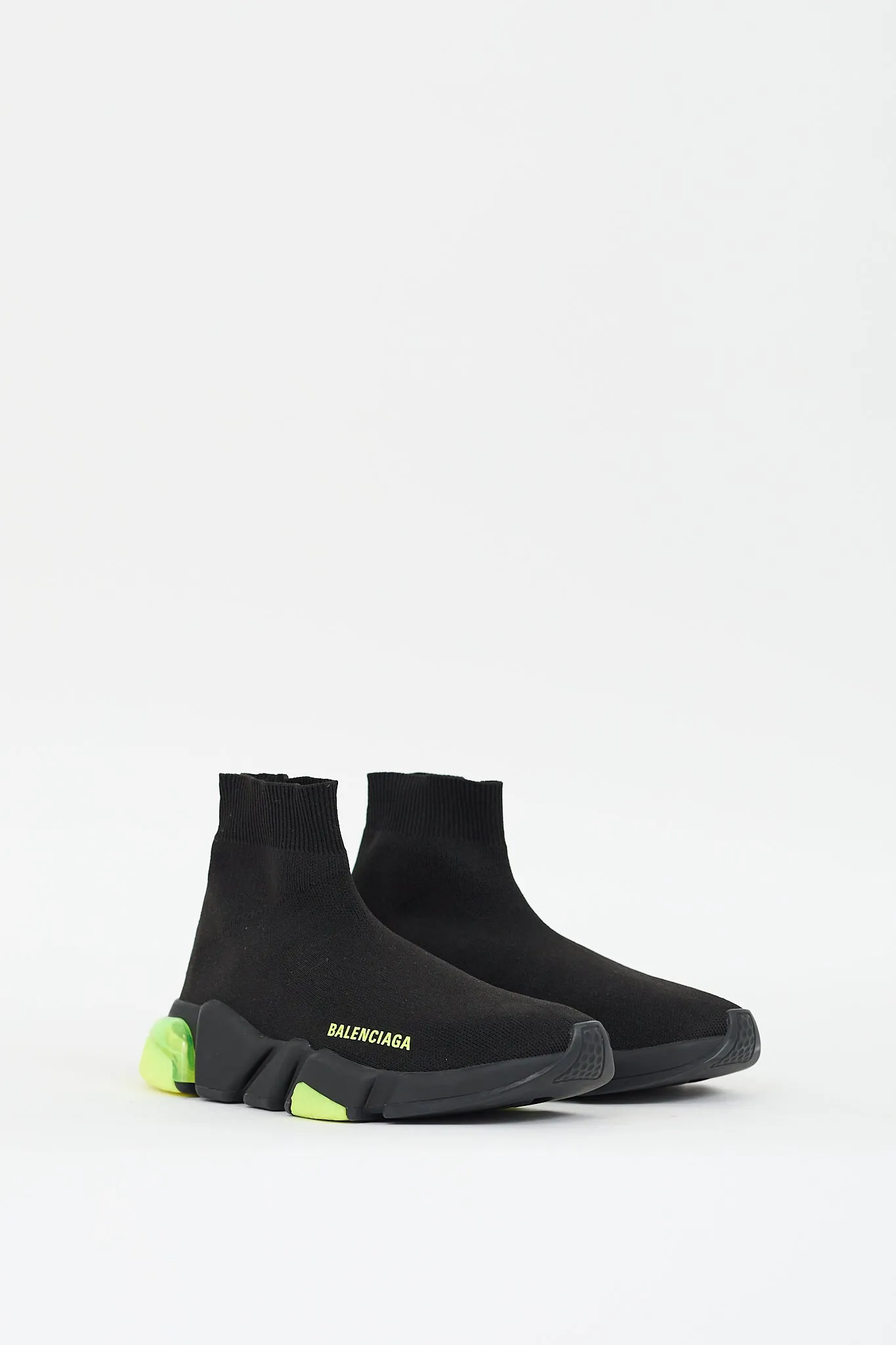 Black & Neon Yellow Speed Knit Sneaker