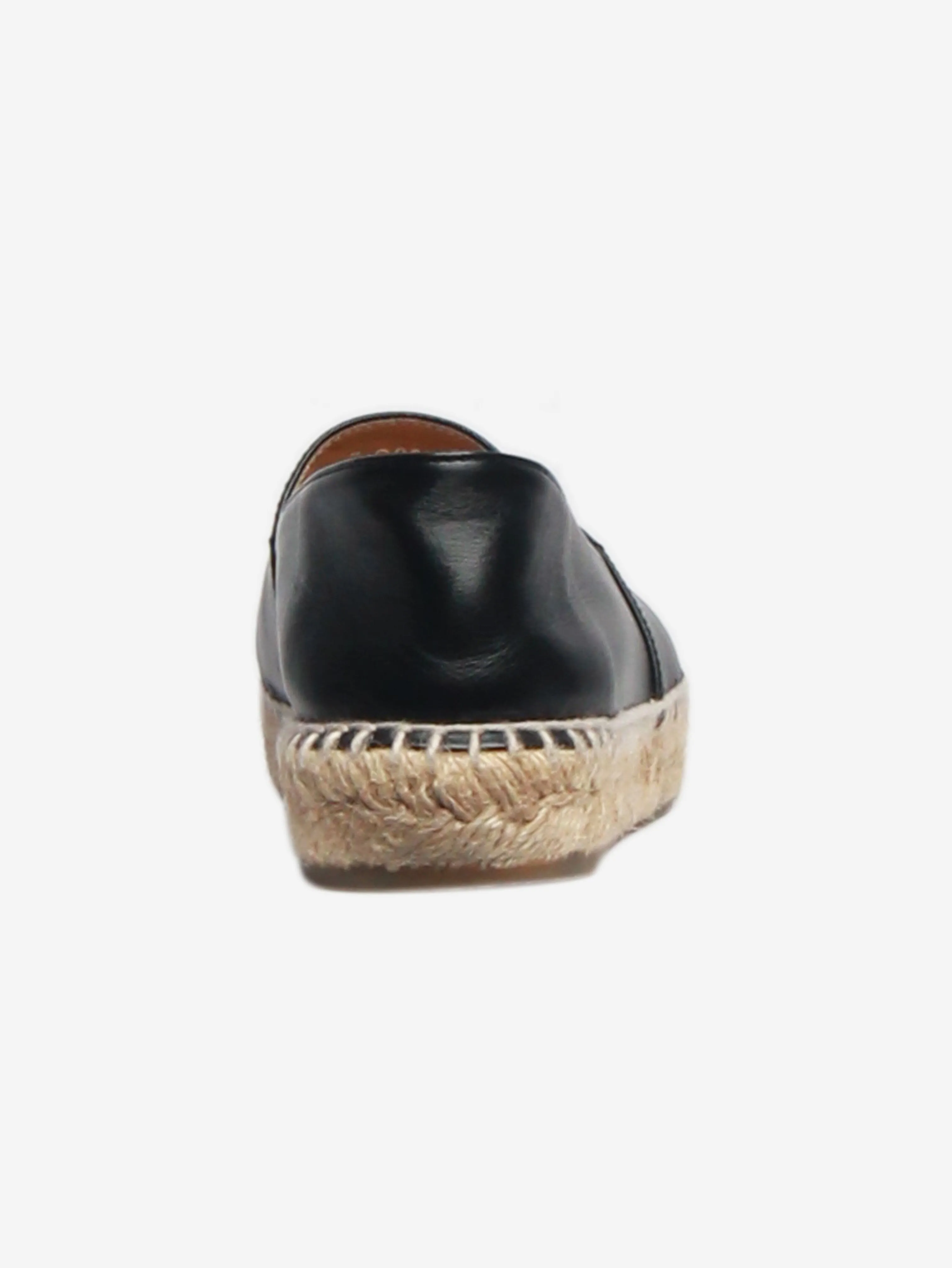 Black leather espadrilles - size EU 37