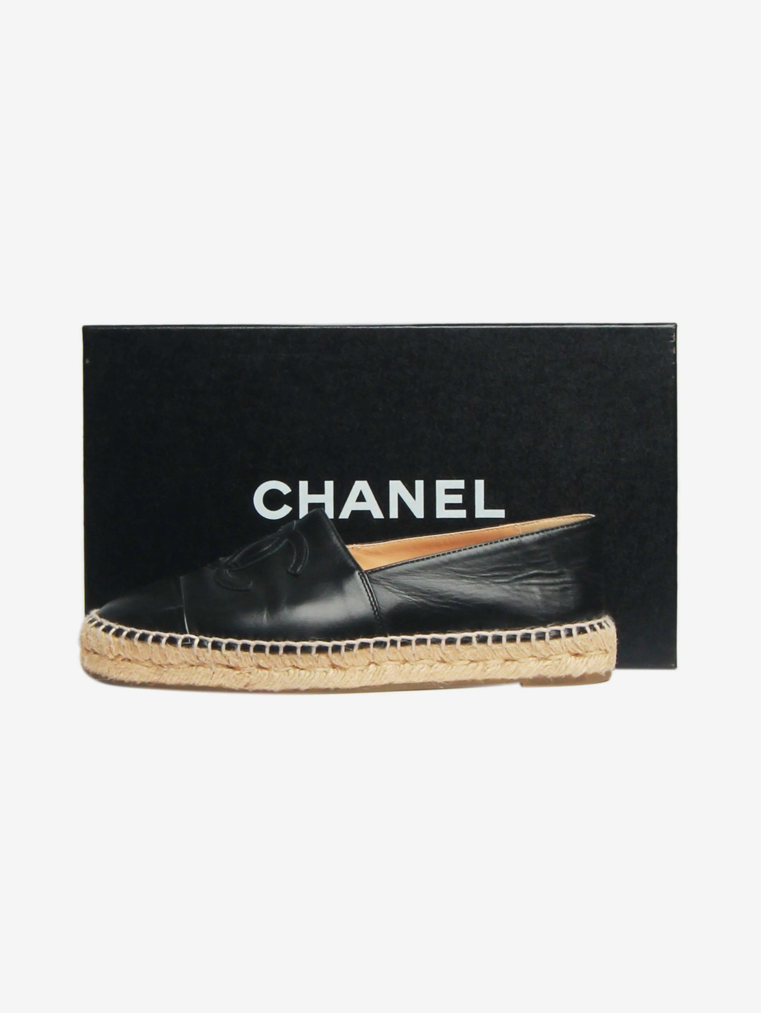 Black leather espadrilles - size EU 37