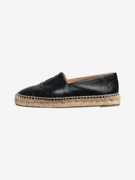 Black leather espadrilles - size EU 37