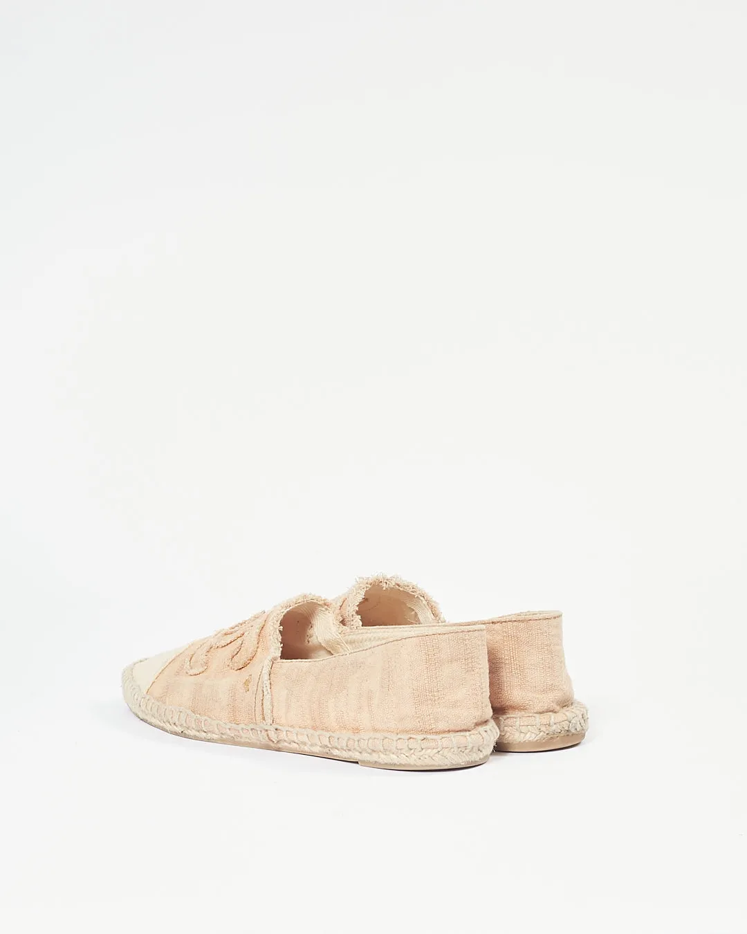 Chanel Beige CC Canvas Logo Espadrilles - 38