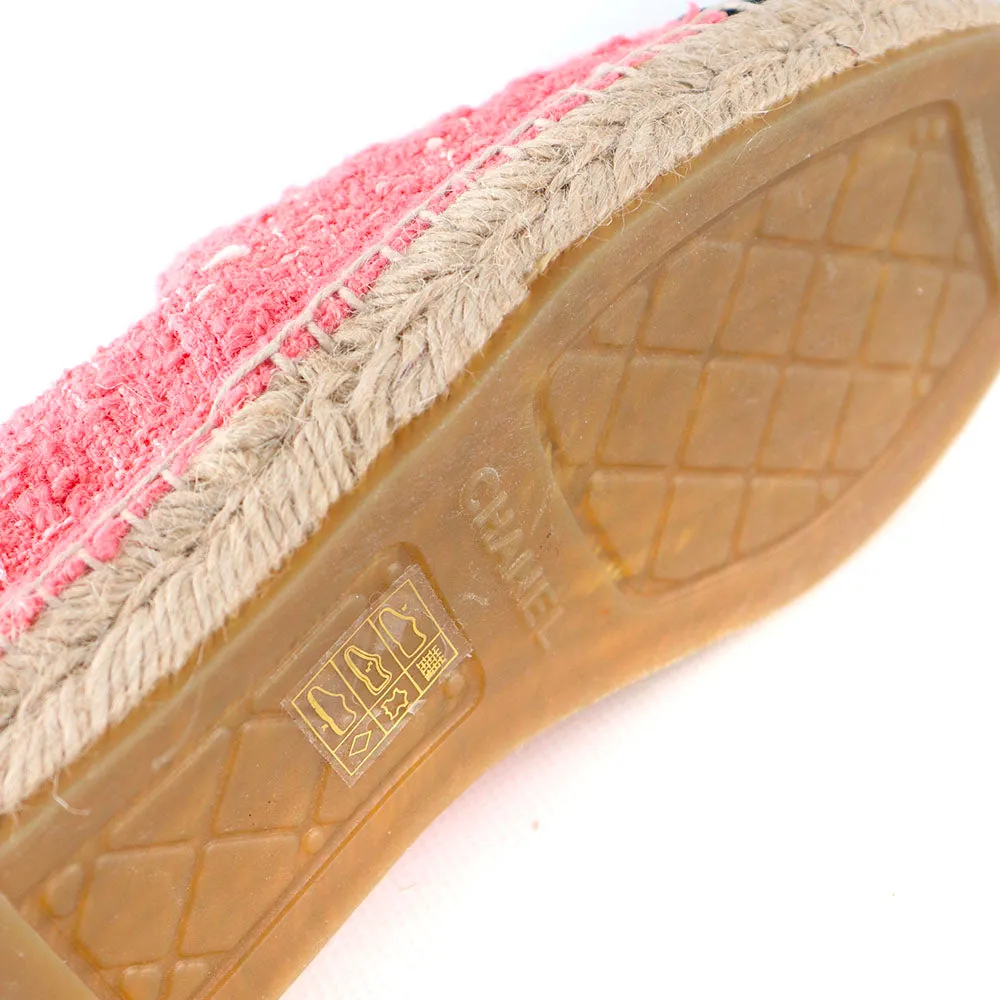 CHANEL - Espadrilles en tweed rose (T39)