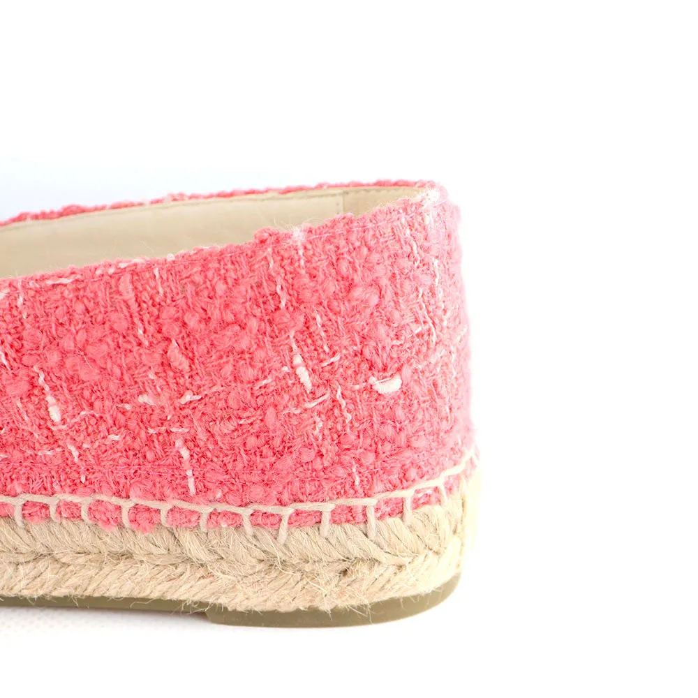 CHANEL - Espadrilles en tweed rose (T39)
