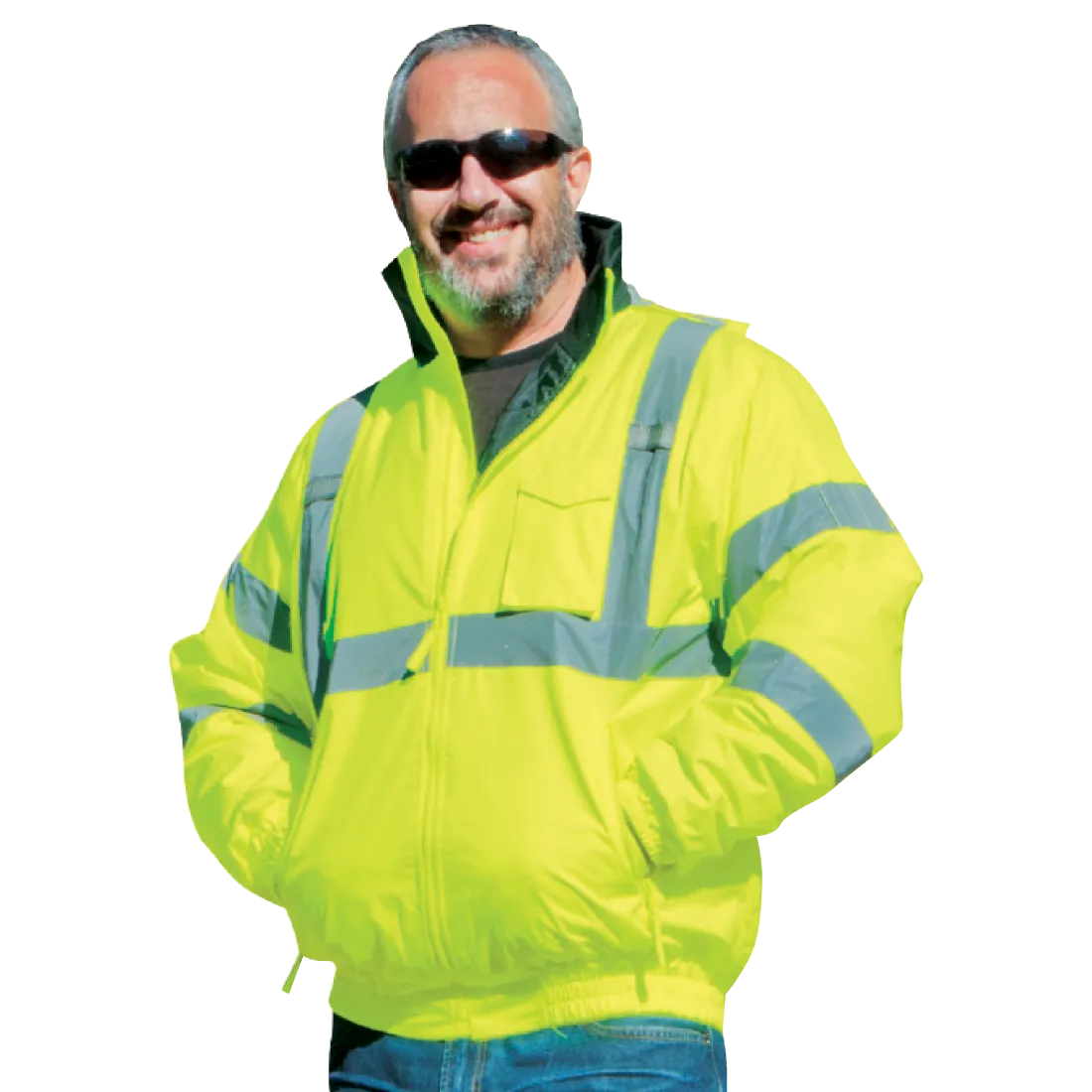Class 3 Bomber Jacket with Quilted Liner - Lime - 2XL