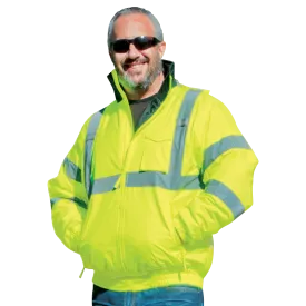 Class 3 Bomber Jacket with Quilted Liner - Lime - 2XL