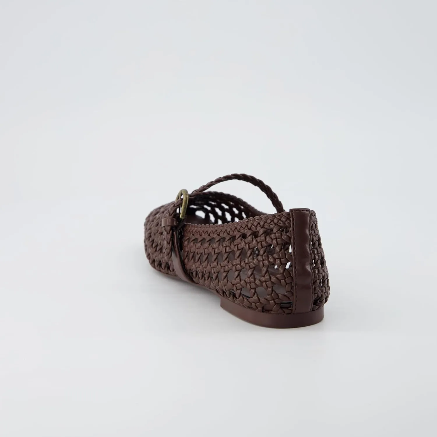CUSHIONAIRE Weston Womens Hand Woven Dressy Ballet Flats  Faux Leather Mary Jane with Adjustable Strap & Memory Foam