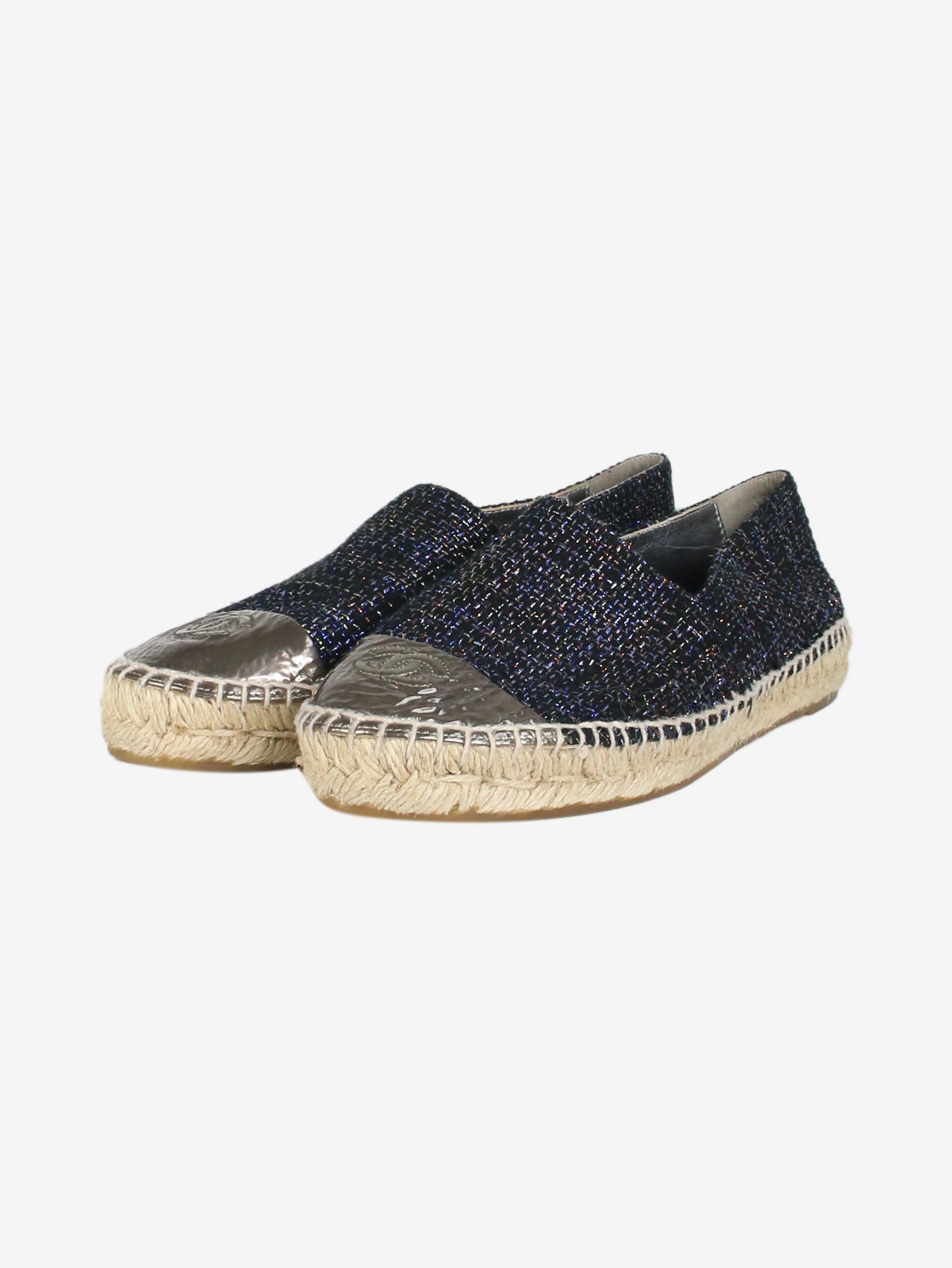 Dark blue sparkly espadrilles - size EU 38
