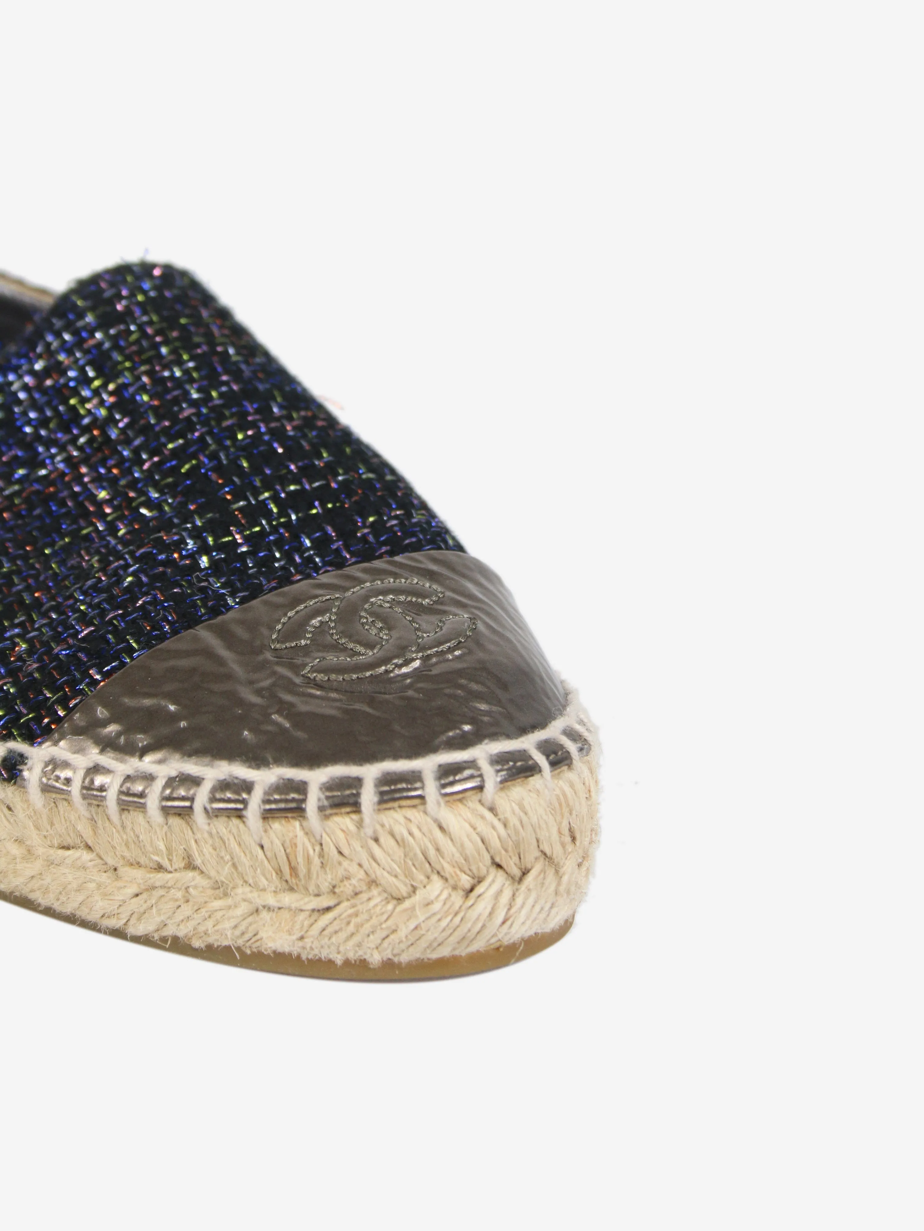 Dark blue sparkly espadrilles - size EU 38