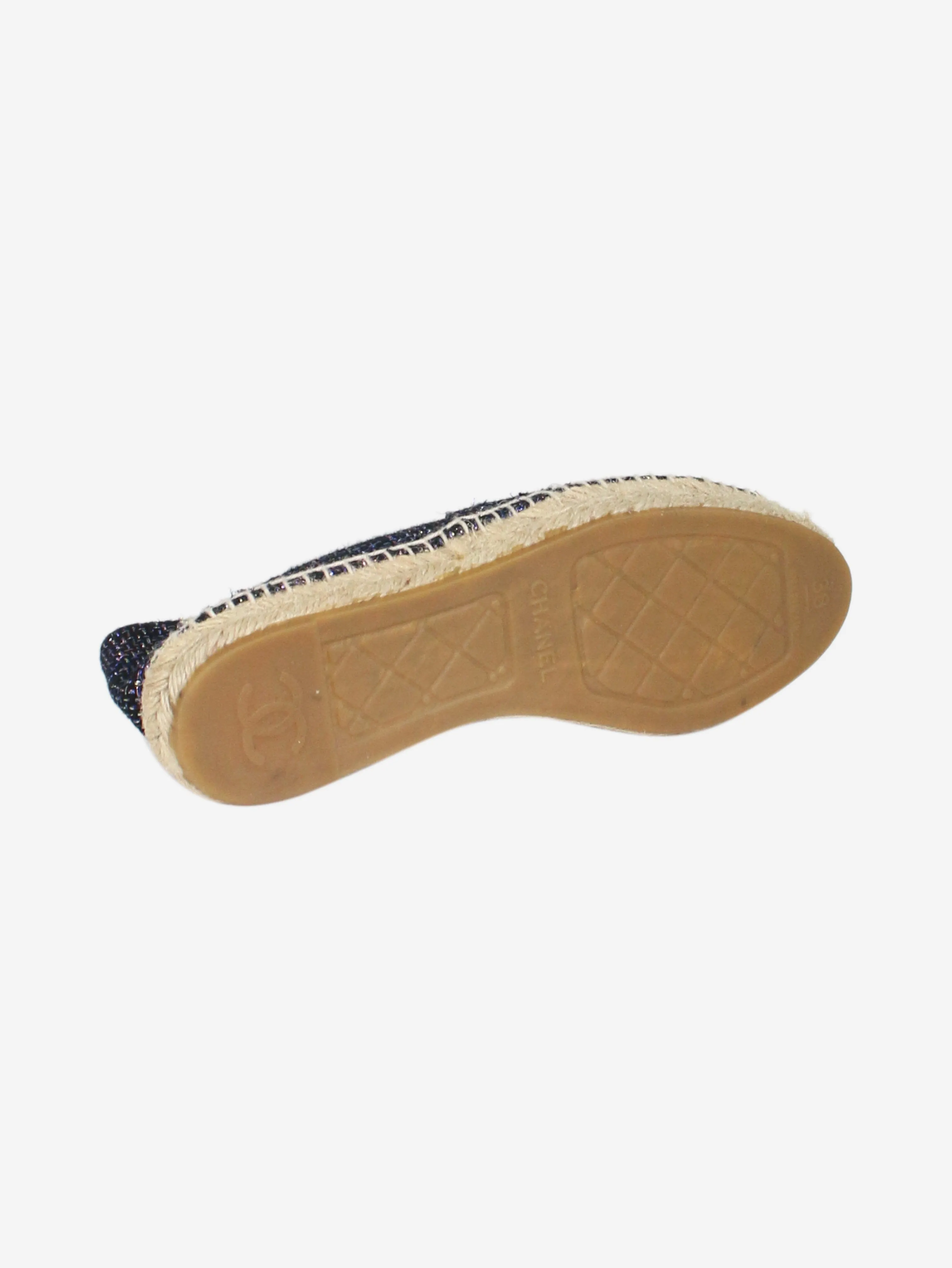 Dark blue sparkly espadrilles - size EU 38