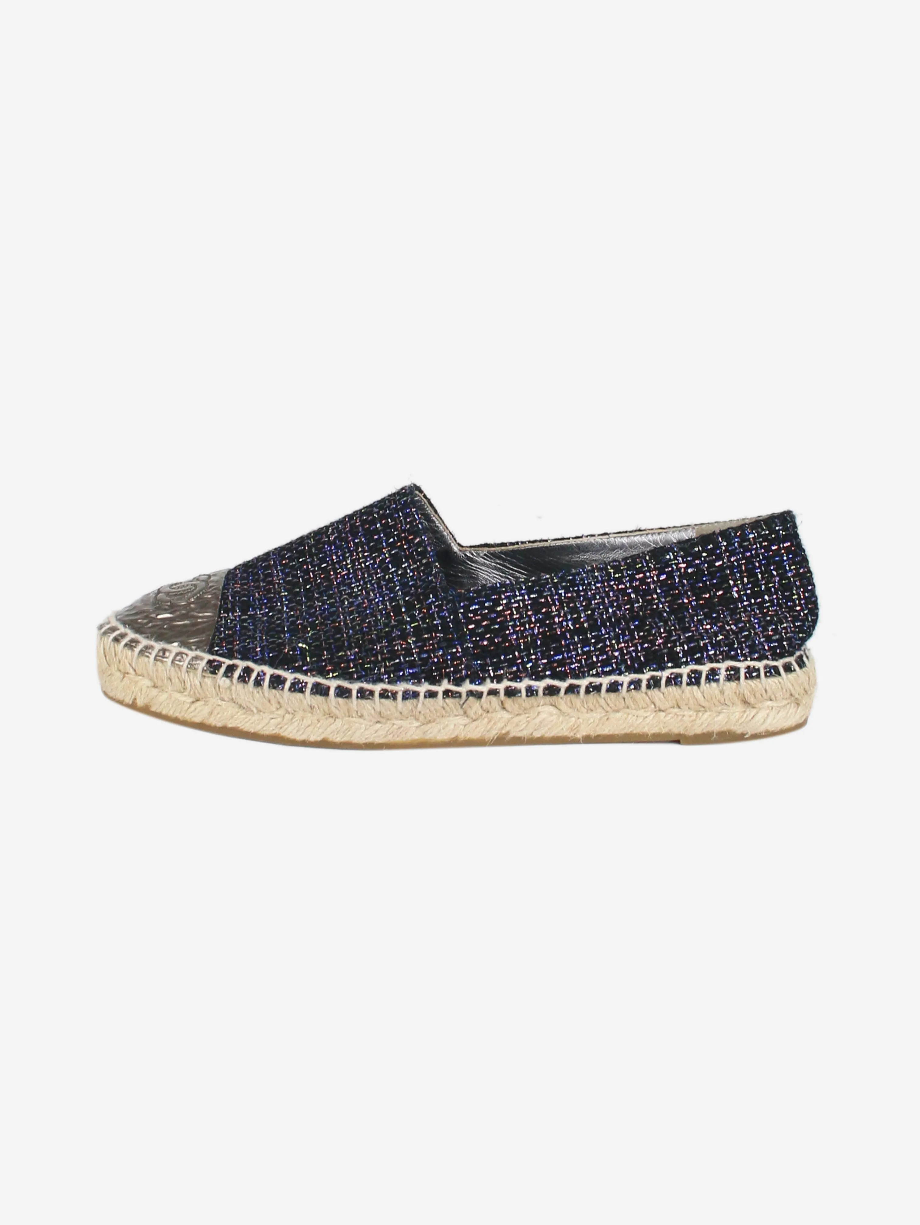 Dark blue sparkly espadrilles - size EU 38