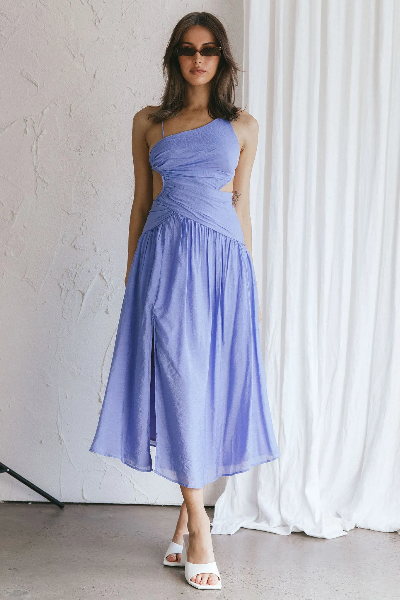 Destination Open Back Midi Dress Purple