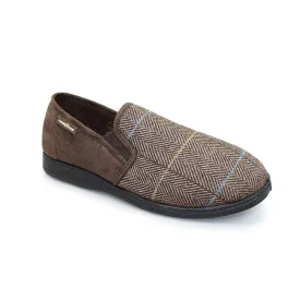 Goodyear Harrison Brown Mens Comfort Memory Foam Slippers