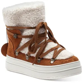 J/Slides Womens Newbie Suede Faux Fur Lined Booties