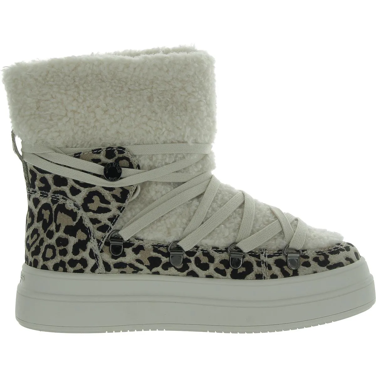 J/Slides Womens Newbie Suede Faux Fur Lined Booties