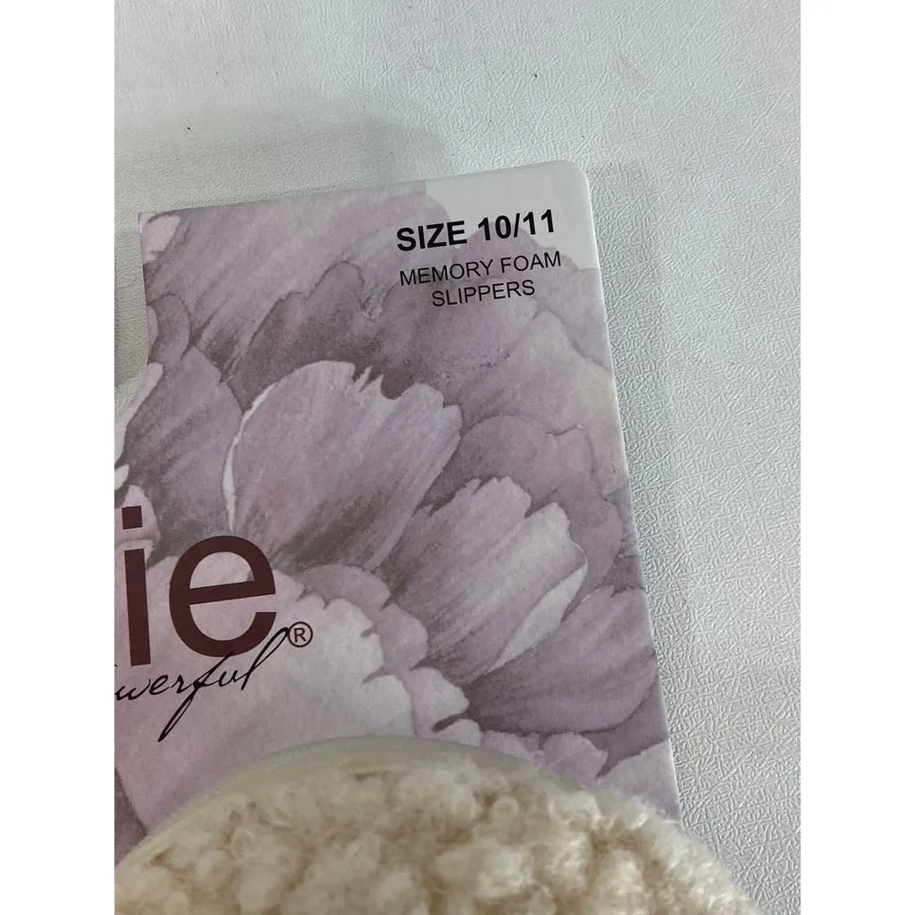 KENISE Women's Ivory Comfy Critter Faux-Fur Memory Foam Clog Slipper SZXL(10/11)