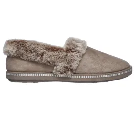 Ladies Skechers Bedroom Slippers Dark Taupe Cozy Memory Foam 32777 DKT