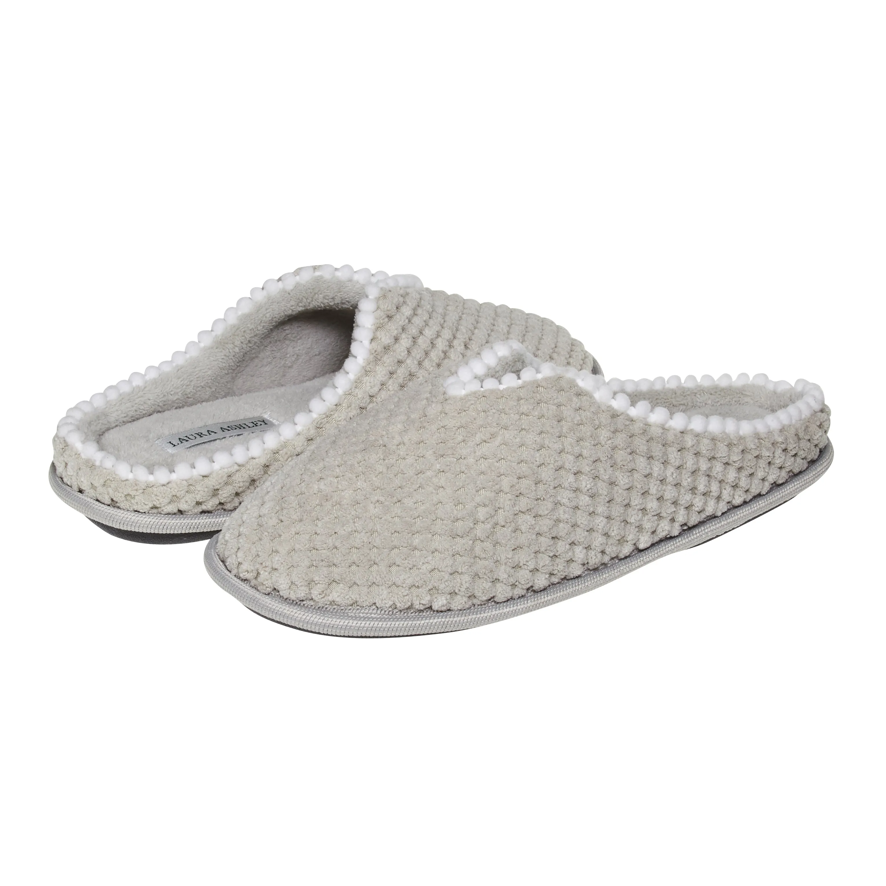 Laura Ashley LadiesSpa Texture Slide & Poms