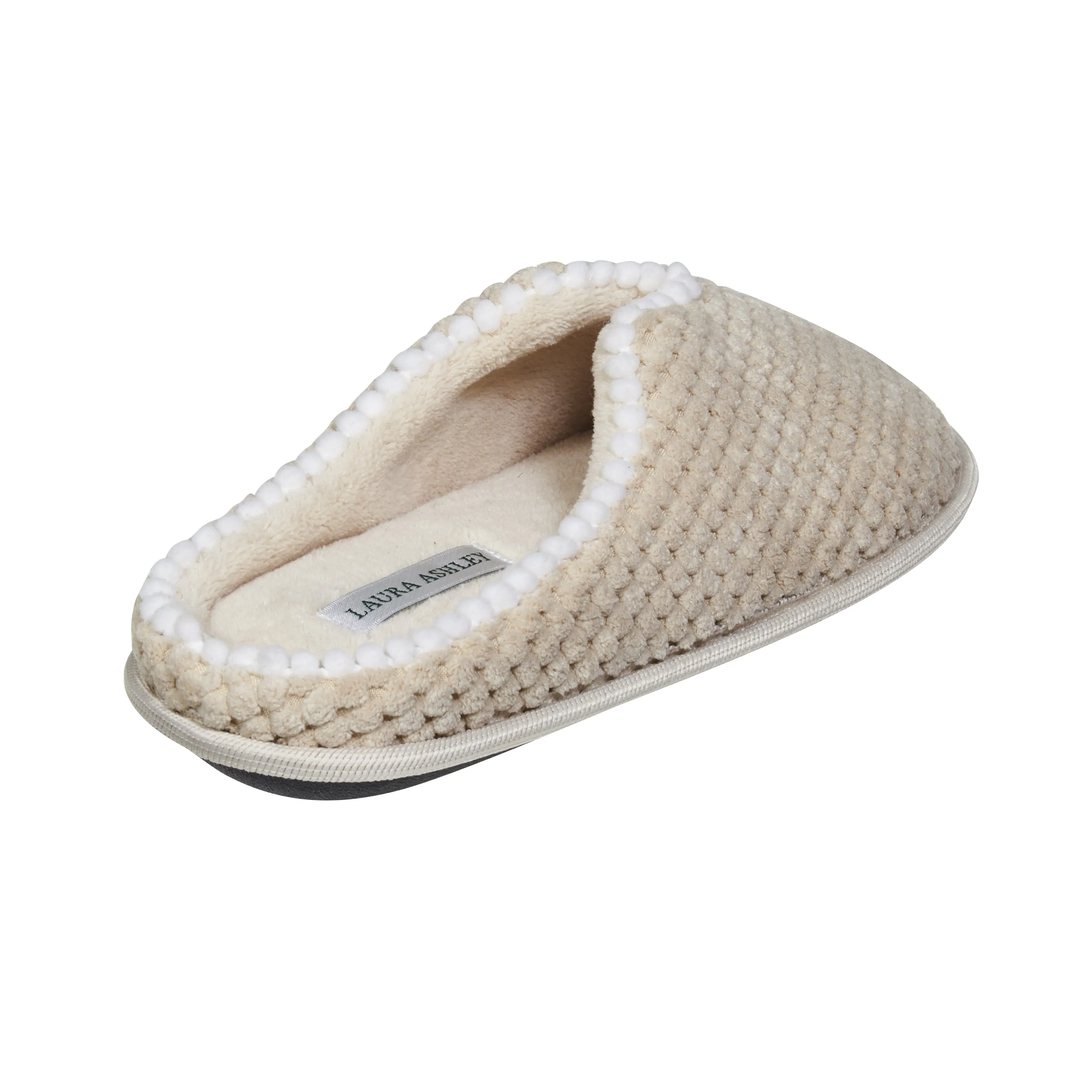 Laura Ashley LadiesSpa Texture Slide & Poms