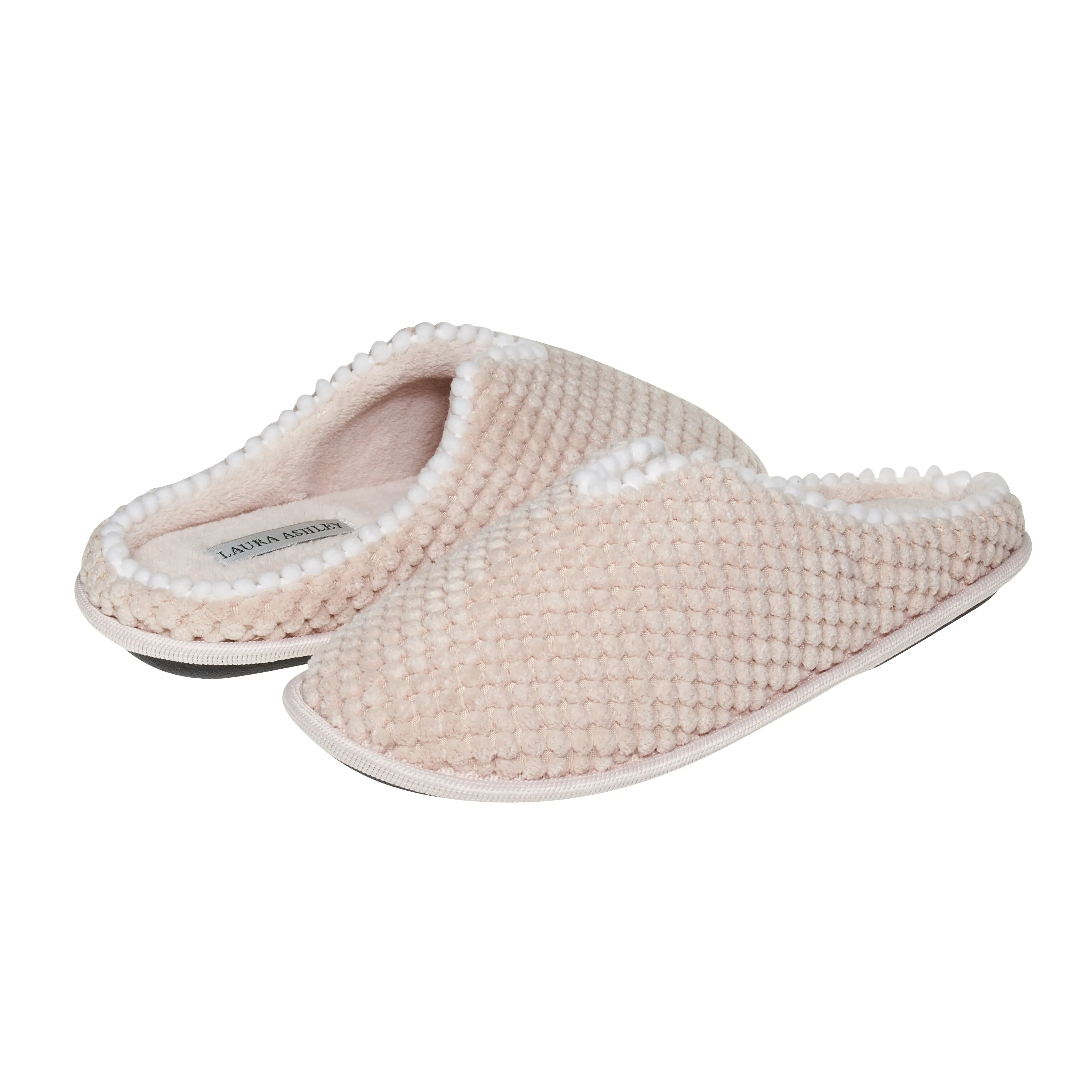 Laura Ashley LadiesSpa Texture Slide & Poms