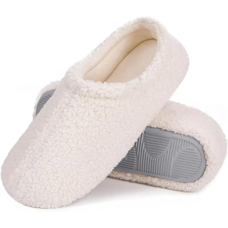 Memory Foam Fuzzy Fur Loafer Slippers