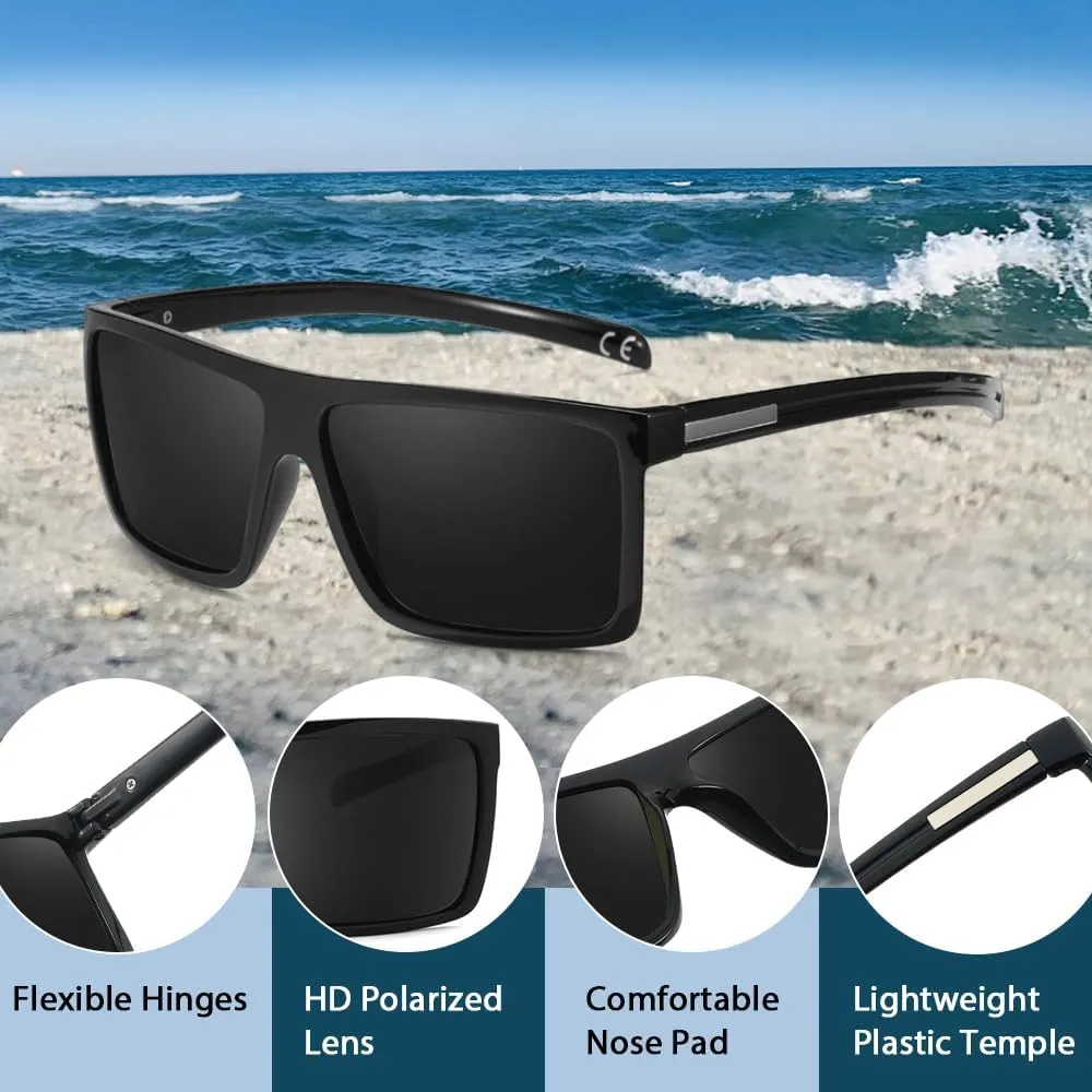 Men??s Classic Style Square Polarized Sunglasses Plastic Lightweight Eyewear UV Protection For Driving