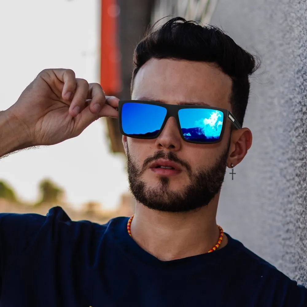 Men??s Classic Style Square Polarized Sunglasses Plastic Lightweight Eyewear UV Protection For Driving
