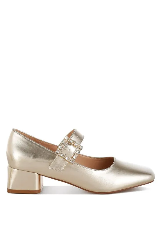 Metallic Mary Jane Pumps