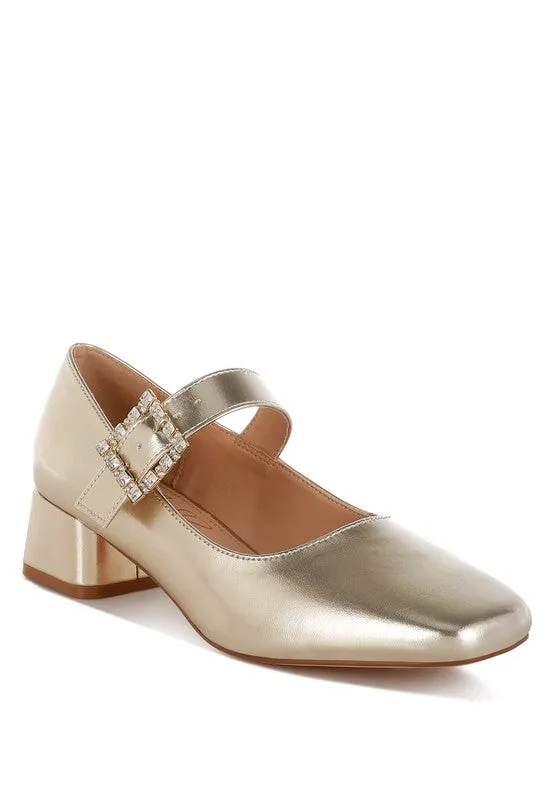 Metallic Mary Jane Pumps