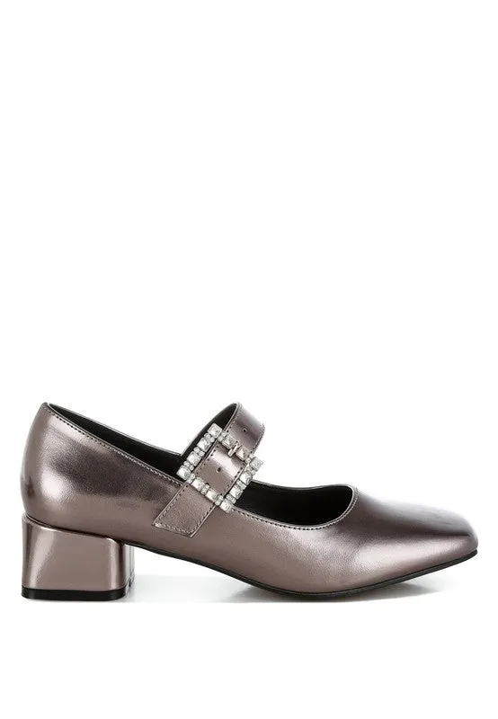 Metallic Mary Jane Pumps