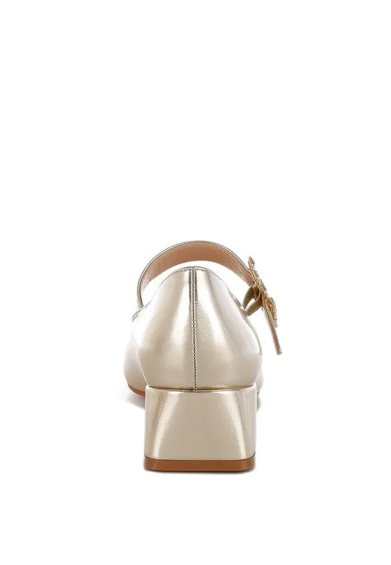 Metallic Mary Jane Pumps
