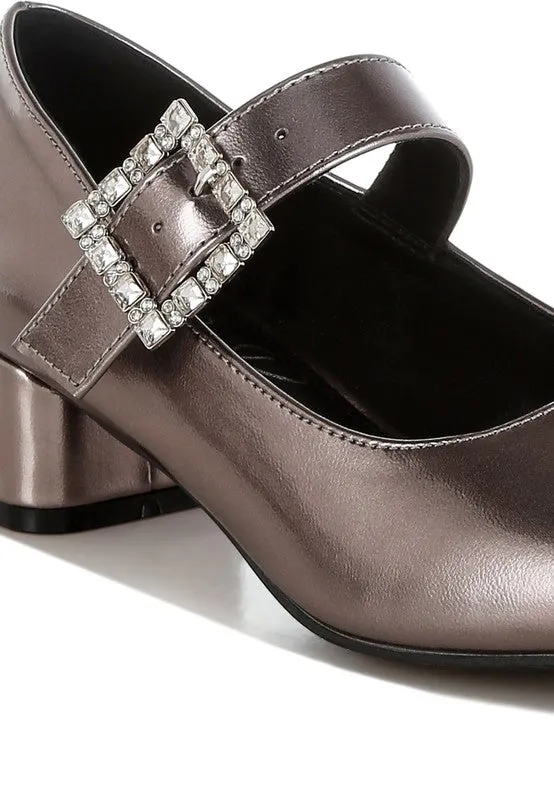 Metallic Mary Jane Pumps