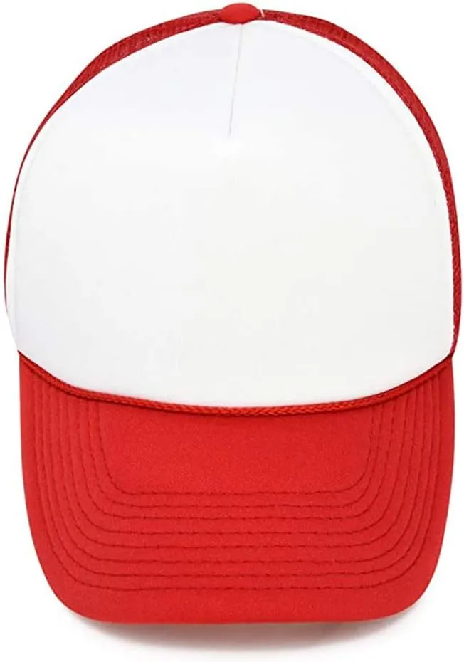 MR.R Sublimation Blanks Polyester Mesh Cap Mesh Hat Two Tone Trucker Summer Mesh Cap with Adjustable Snapback,2pcs per Pack