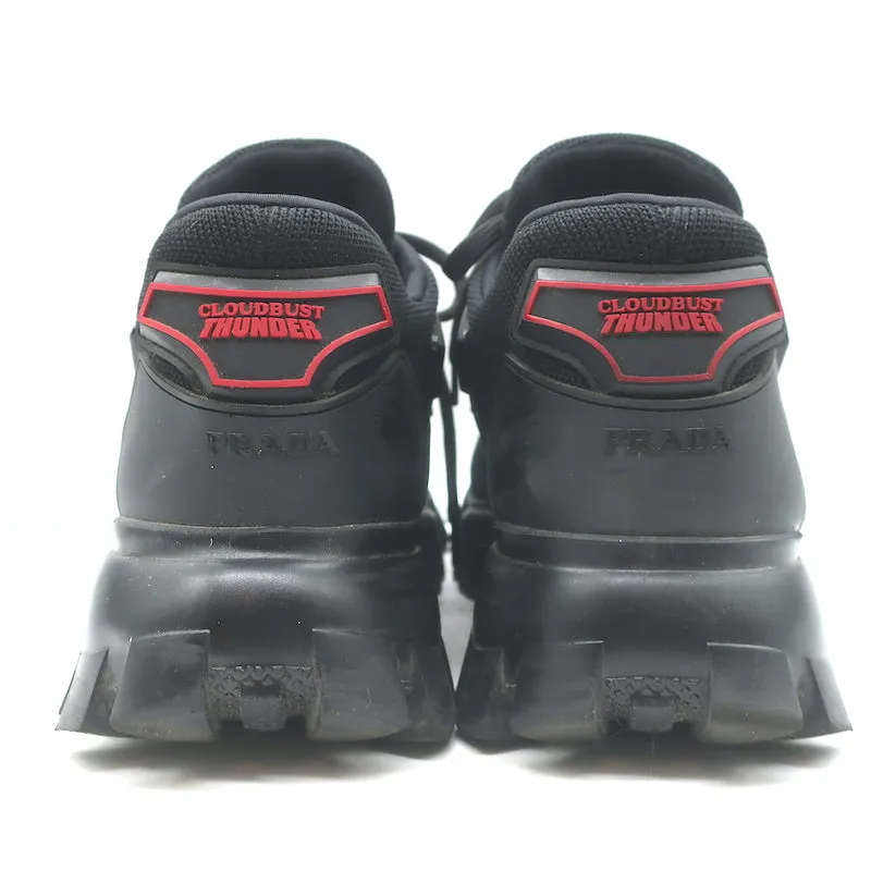 Prada Cloudbust Thunder Low Top Sneakers Black Technical Fabric Size 40.5
