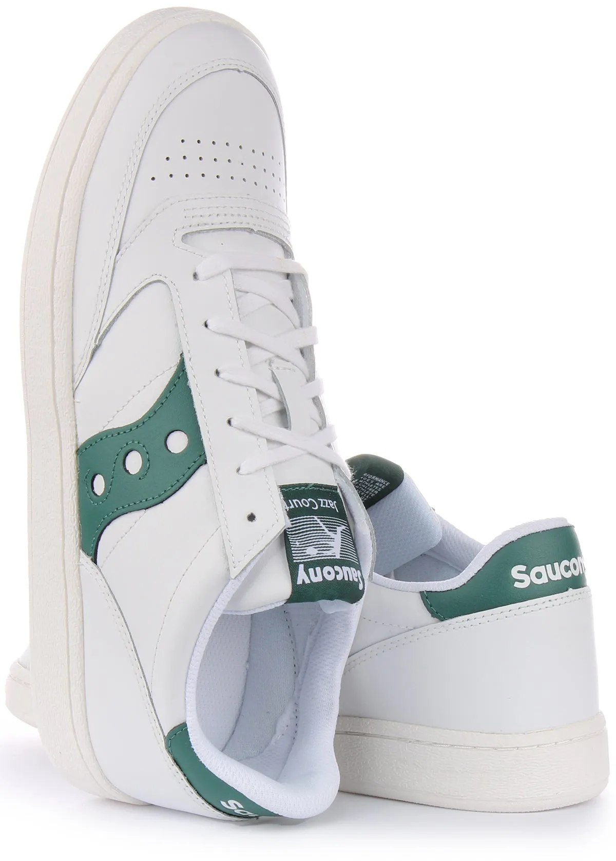 Saucony Jazz Court In White Green