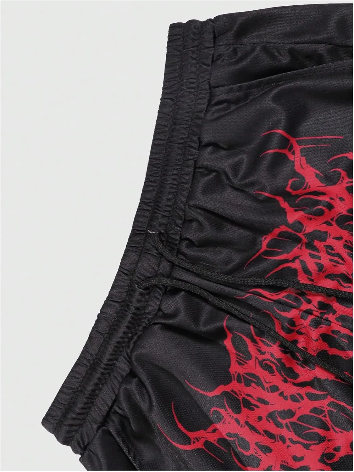 SHENHE Men's Graphic Shorts with Liner Cross Print Drawstring 2 in 1 Goth Gym Track Bottoms