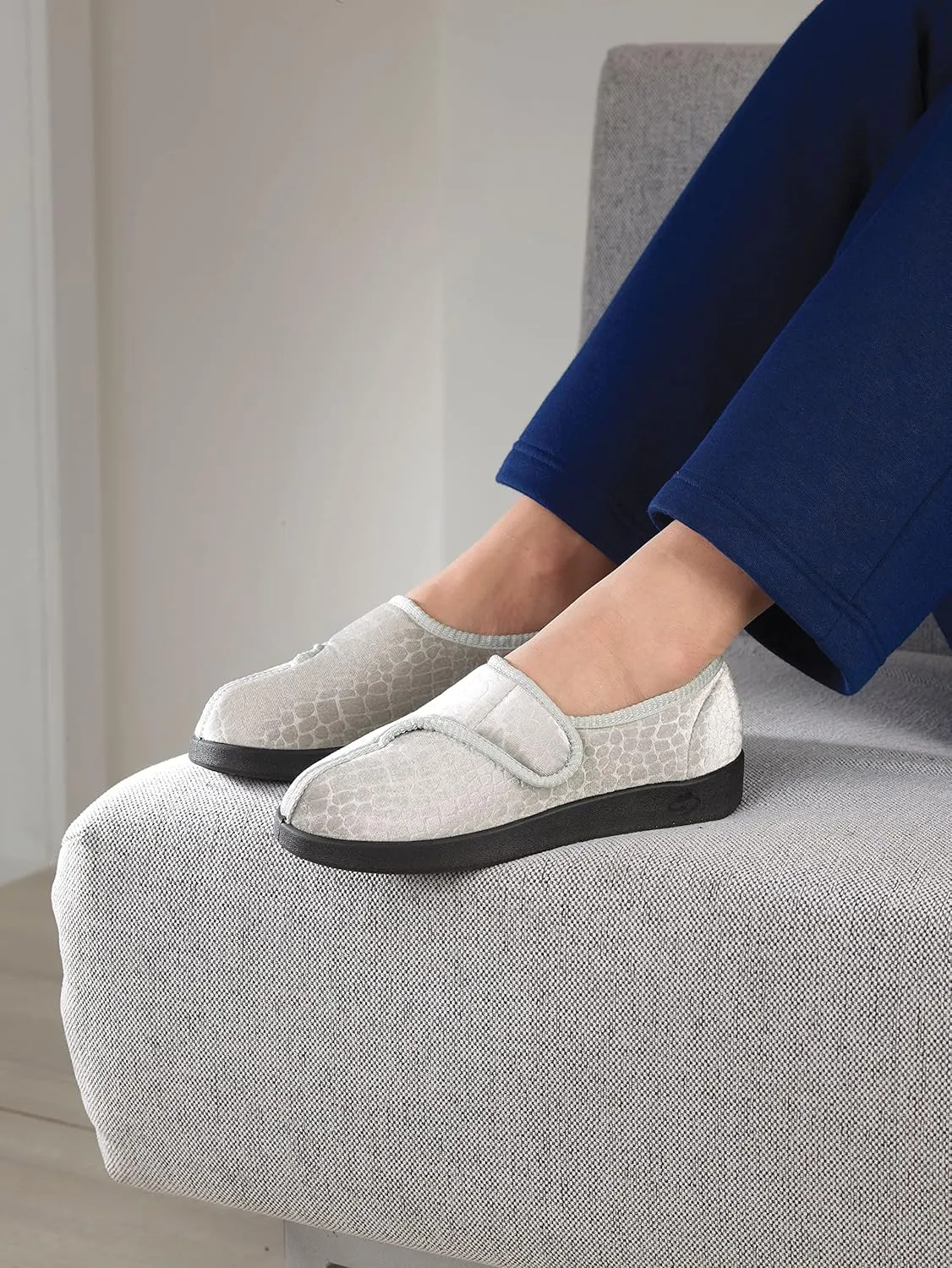 Silvert's Adaptive Clothing & Footwear Womens Extra Wide Easy Closure Jewel Slippers for Seniors