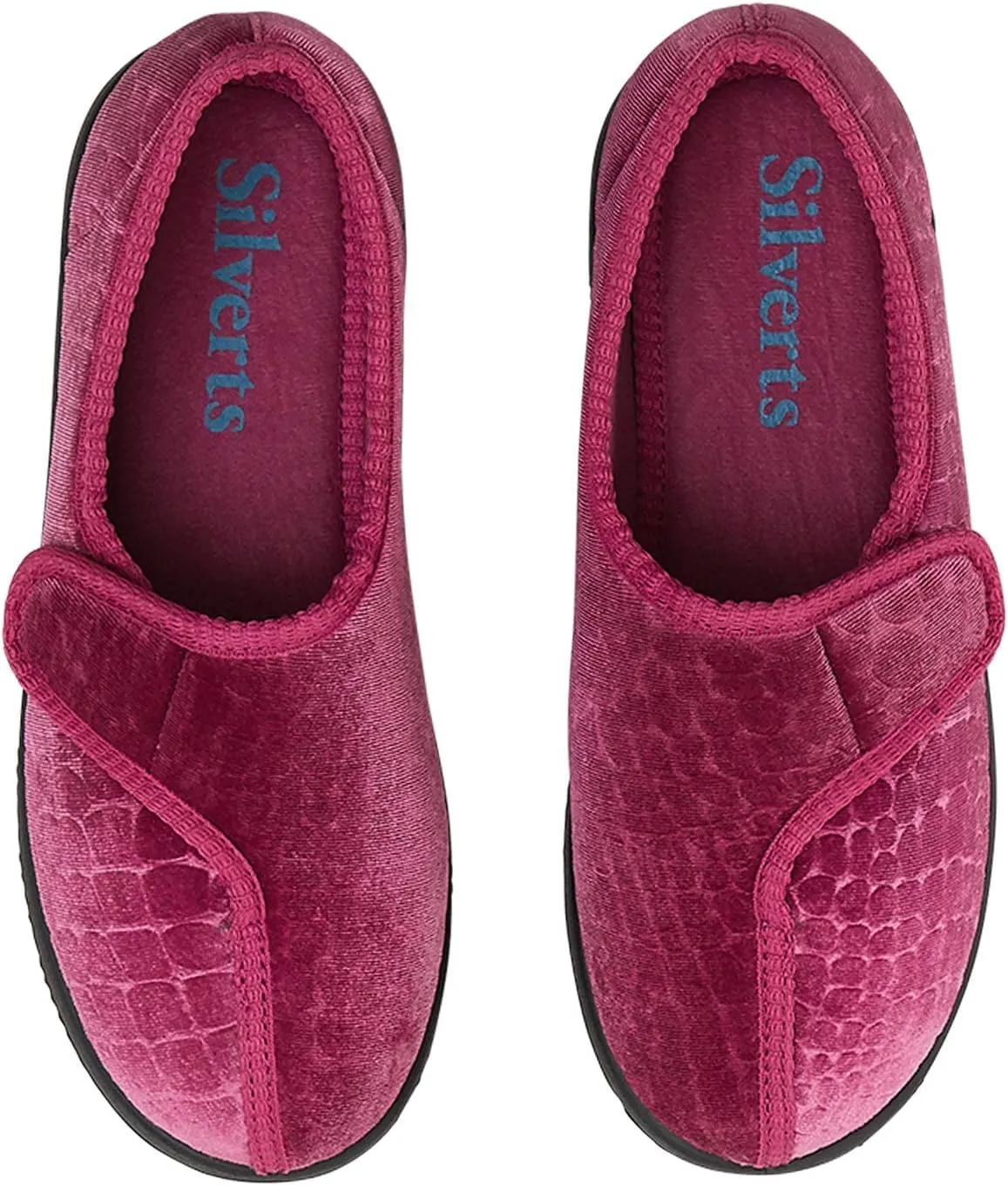 Silvert's Adaptive Clothing & Footwear Womens Extra Wide Easy Closure Jewel Slippers for Seniors