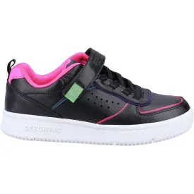 Skechers Girls Court Squad Colour Remix Trainers - Black