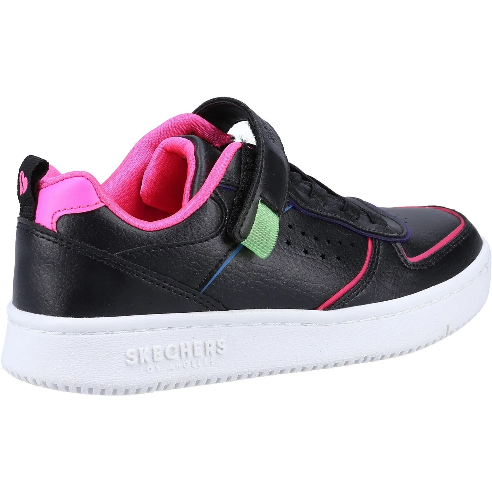 Skechers Girls Court Squad Colour Remix Trainers - Black
