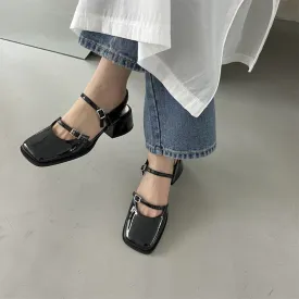 Square Toe Mary Jane Shoes