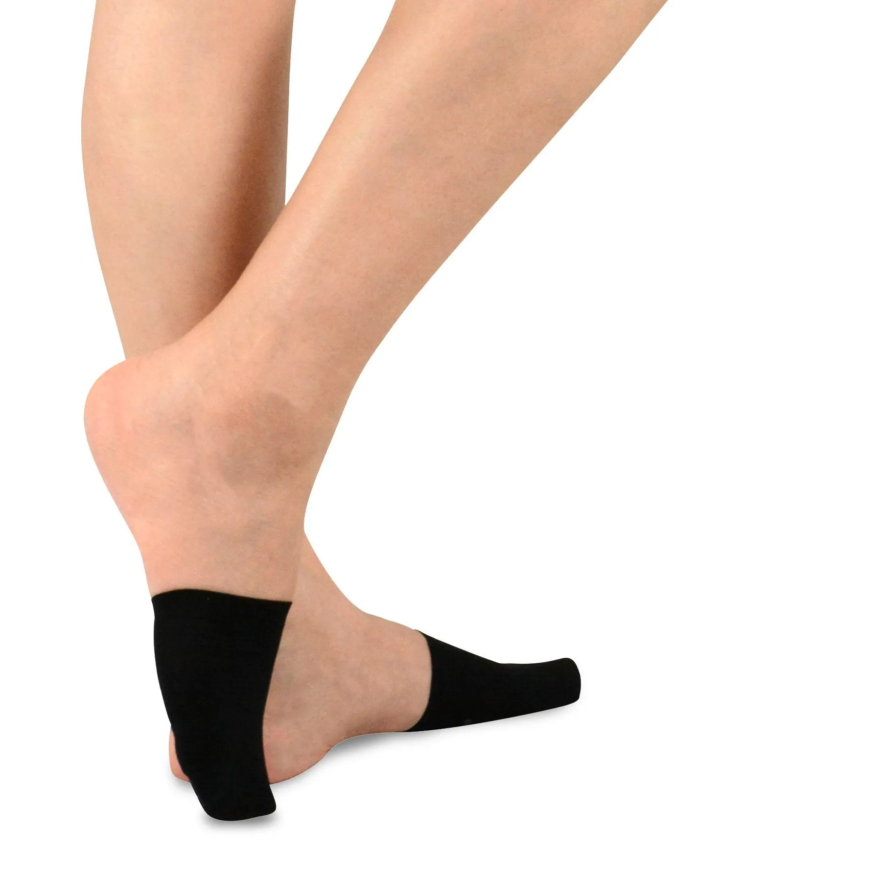 TeeHee Socks Women's Toe Topper Nylon No Show Black 5-Pack (11785)