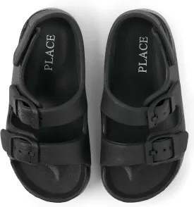 The Children's Place Baby Boys and Toddler Everyday Double Buckle Slide Sandals with Backstrap
