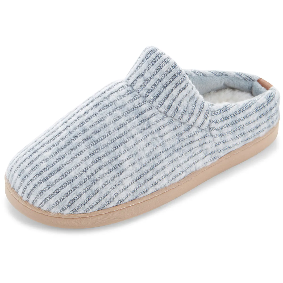 Womens Cozy Ribbed Knit Slippers