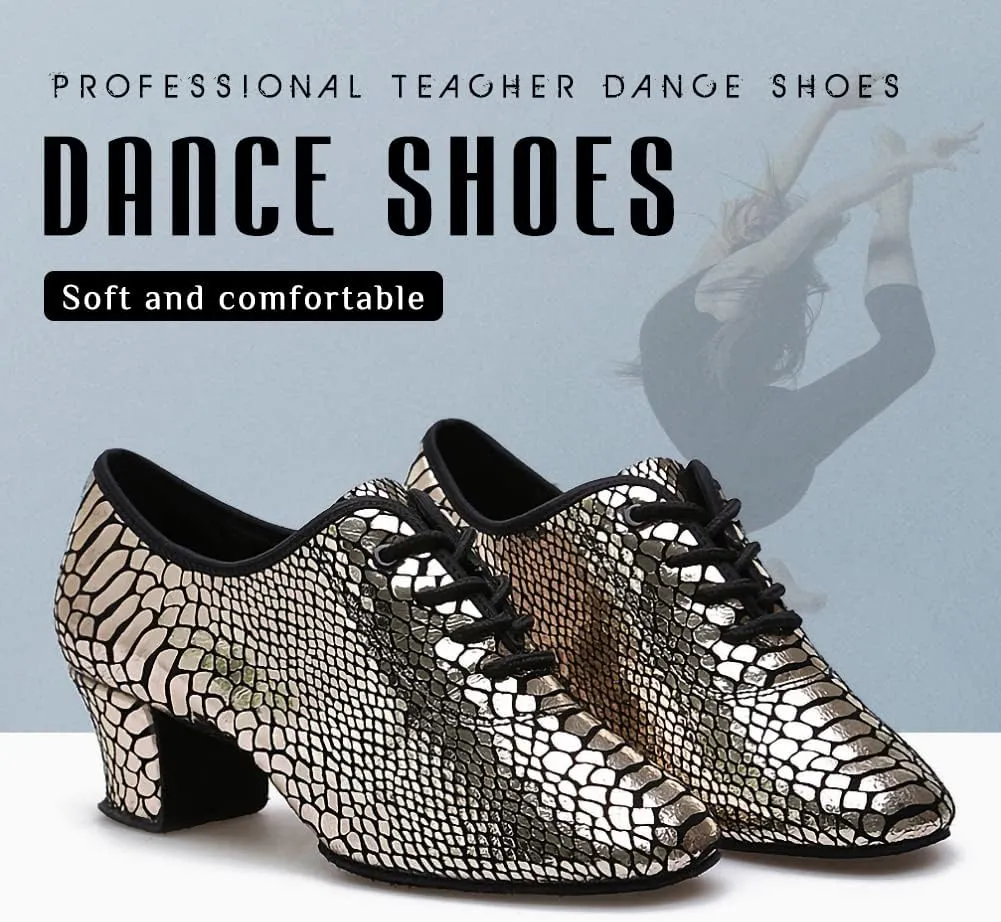 YKXLM Women Standard Practice Social Dance Sneaker Beginner Dance Practice Shoes for Women Low Heel Ballroom