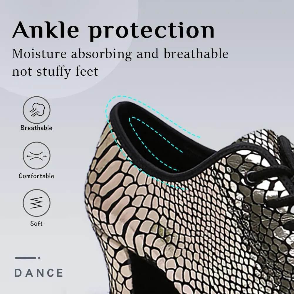 YKXLM Women Standard Practice Social Dance Sneaker Beginner Dance Practice Shoes for Women Low Heel Ballroom