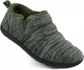Zizor Men's Comfy Caterpillar Slippers Indoor Outdoor House Shoes, Warm Soft Knit Upper Fuzzy Fleece Lined Memory Foam Sole with Hard Bottom